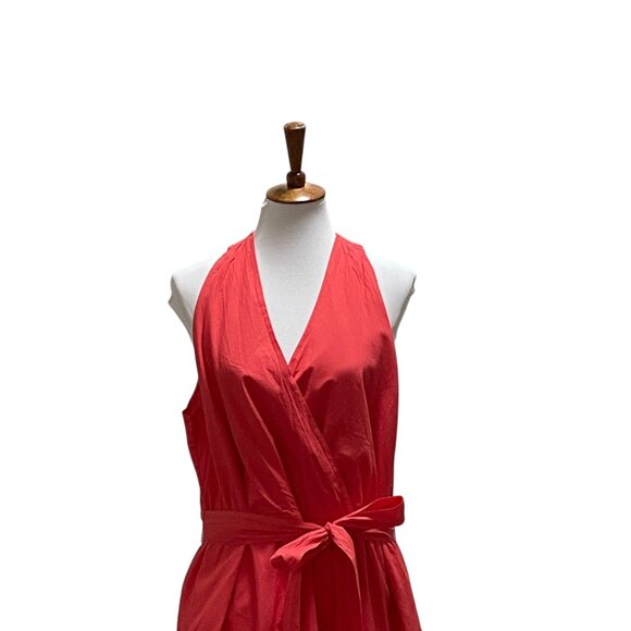 Jessica London Cotton Faux Wrap Dress Melon Size 20W Summer Boho Vacation Beach - Picture 6 of 14